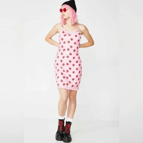 Daisy Street ASOS Strawberry Print Mini Dress Size 6 - Picture 2 of 16